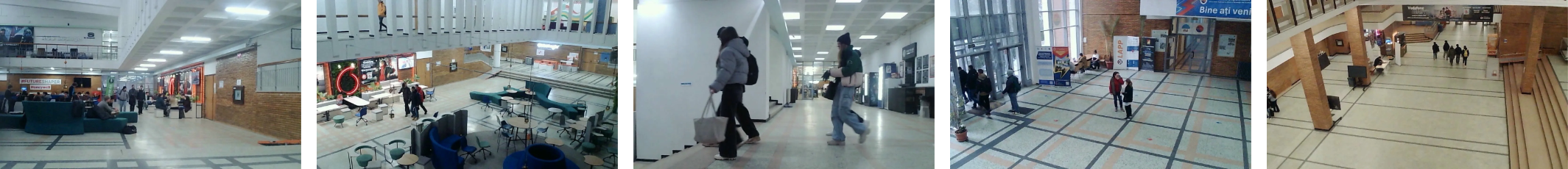 Representative sample frames from all IndoorCrowd scenes